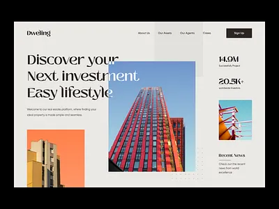 Real Estate Website Design agency website architecture agency building building company corporate website design header homepage landing page minimal property agency property management property website real estate agency real estate website ui ux web web design website