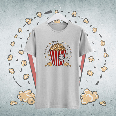 popcorn t shirt design food t shirt design graphic design illustration t shirt