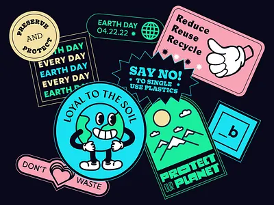 Earth Day Stickers illustration