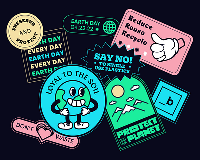 Earth Day Stickers illustration