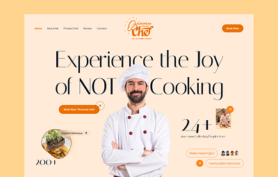 Personal Chef branding chef coock cook cooking design food food delivery landing page minimal personal website restaurant website uiux design restaurent ui uiux design ux