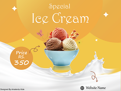 Banner on ice cream banner design graphic design