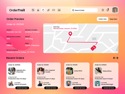 Order Tracking Dashboard UI Design dashboard e commerce logistics marketplace order track track order ui web design