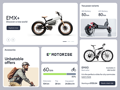 E-Motorise - Website UI Elements brand brand identity design electric electric bicycle electric bike electric car ev identity interface logo product ui ux visual identity web website