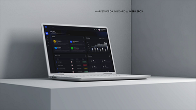 Digital Marketing CRM Dashboard | Sass Product Design 3d mockup black creative dahsboard crm dark dark dashboard dark mode digital product laprop laptop mockup management marketing product sass seo smm software ui ux