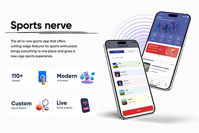 Sports Nerve: Revolutionizing Sports Management for All brand design branding mobile app design sports app ui ui ux design