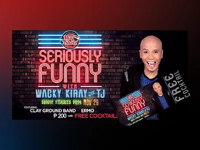 Seriously Funny with Wacky Kiray - Poster & Ticket Design 2014 banner branding comedy graphic design poster print show stand up ticket