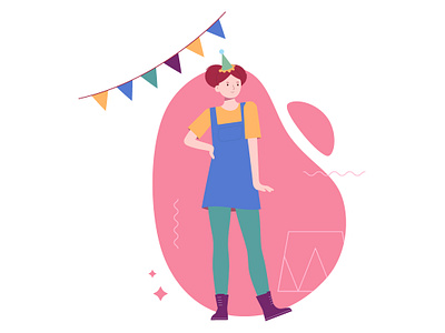 Circus girl, flat style. flat illustration vector персонаж