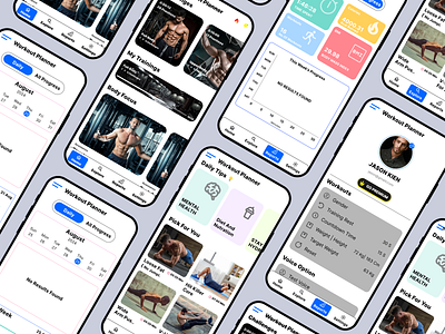 workout planner , plan your workout at home analytics appui gym ui uiux userinterface