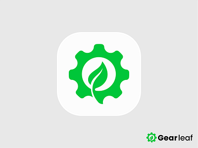 GearLeaf Eco-Tech, logo 🌿⚙️ brand branding design gear graphic design icon illustration leaf logo logo design modern logo sustainable style tech logo