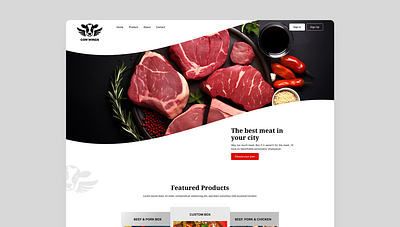 Beef Landing Page beef branding chicken company design landing landing page page ui uiux website