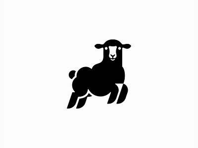 Sheep Logo animal branding cute design emblem farm friendly geometric icon identity illustration jumping lamb logo mark sheep sports symbol vector