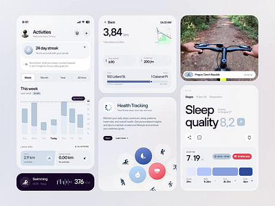 Health Fitness Hub awsmd bodybuilding cardio crossfit fitness design app gym health fitness app health tracker healthy heart rate mobile app personal trainer product sleep quality sport sport mobile app startup tracker training weightloss