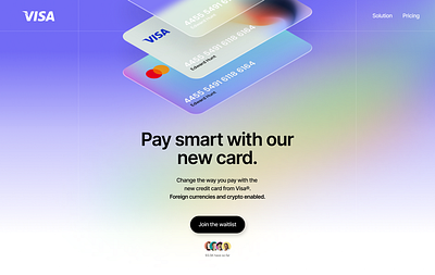 Visa® onboarding page branding design landing page ui ux webdesign