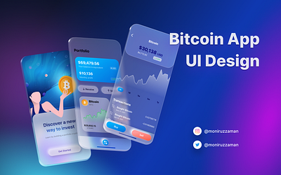 Bitcoin App UI Design apps apps design bitcoin app bitcoin wallet crypto crypto app cryptocurrency dark app ios marketcap mobile app design mobile design mobile finance money app nft ui ui design ux wallet wallet design