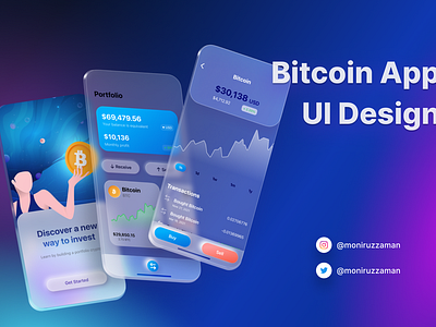 Bitcoin App UI Design apps apps design bitcoin app bitcoin wallet crypto crypto app cryptocurrency dark app ios marketcap mobile app design mobile design mobile finance money app nft ui ui design ux wallet wallet design