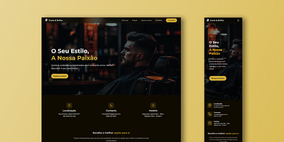 Landing page exploration: Desktop vs mobile. darkmode logo ui ux