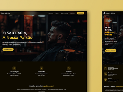 Landing page exploration: Desktop vs mobile. darkmode logo ui ux