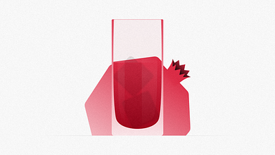 Pomegranate Drink🍹 cold design drink drink menu fresh fruit glass graphic design healthy ice illustration minimal pink pomegranate red texture vector