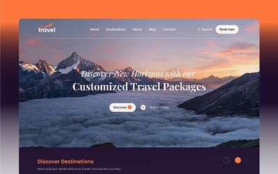 Travel Company Web UI design agency branding color design minimal travel ui user interface website webui