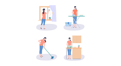 Housewife, flat style. flat illustration vector woman