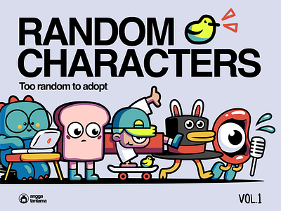 Random Characters Vol.1 cartoon character cute design fun funky funny graphic design illustration mascot merch merchandise quirky sticker t shirt t shirtdesign vector weird