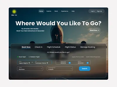 Landing page for an airplane booking website ✈️ airplane booking gallery image landing page money ui