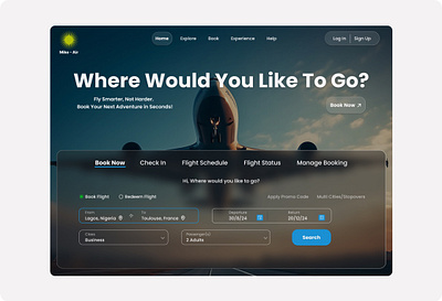 Landing page for an airplane booking website ✈️ airplane booking gallery image landing page money ui