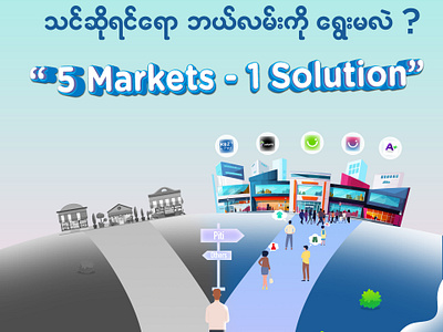 5 markets 1 solution design advertisement creative design graphic design