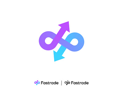 fastrading logo design, branding arrow brand identity branding crypto exchange cryptocurrency infinity logo logo design minimalist trading trading logo