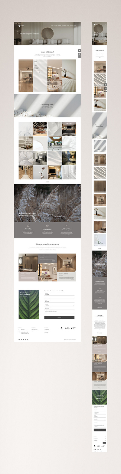 UIUX Responsive website for an Interior Design company branding desktop ui interior design mobile ui responsive web ui uiux