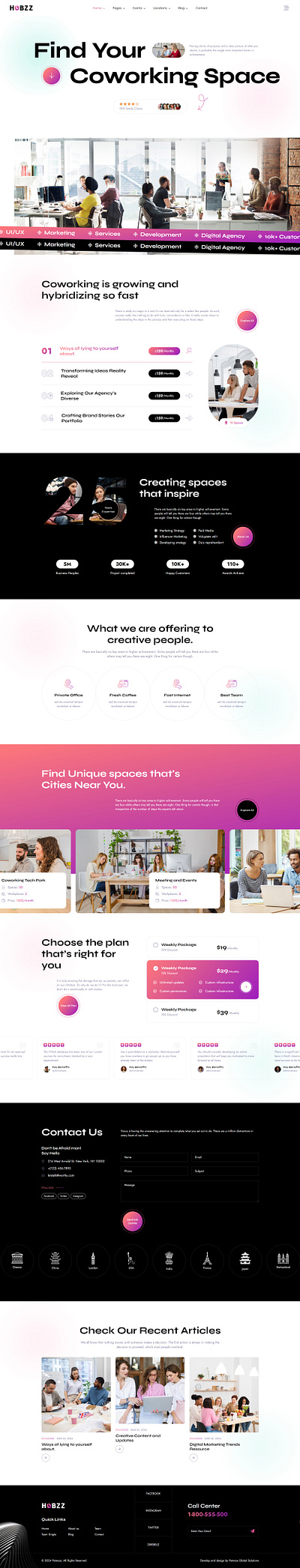 Hobzz - Business and Coworking HTML Template best coworking html template bootstrap 5 business conference conference rooms coworking coworking space creative events locations office office space open office responsive workplace