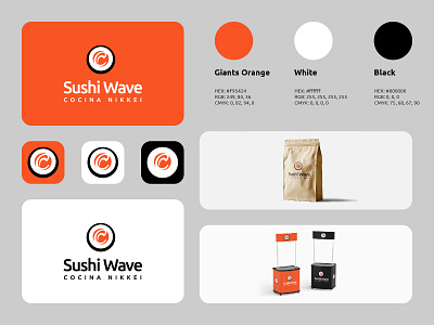 Sushi Wave Logo branding business food logo logos modern simple sushi