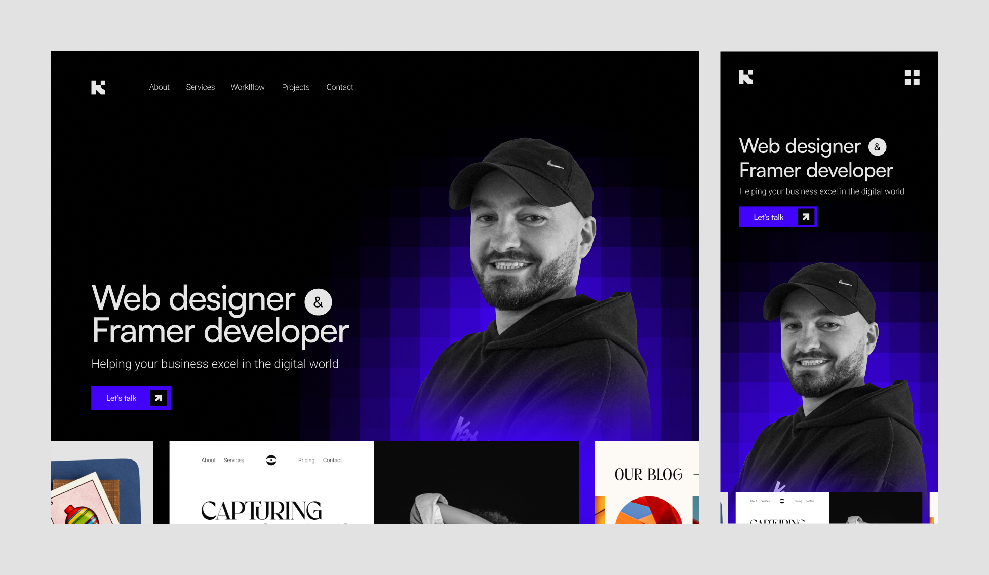 Personal web design Portfolio website framer framer portfolio website personal website portfolio website ui ux web design web design portfolio