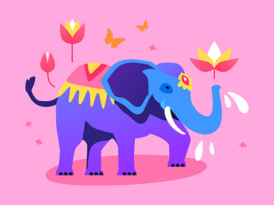 Indian Elephant - vector illustration culture design flat design illustration india indian lotus style tourism tradition travel vector