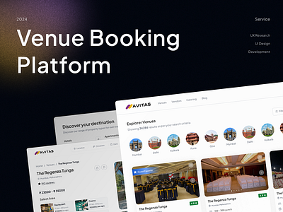 Venue Booking Platform landingpage ui ux webdesign