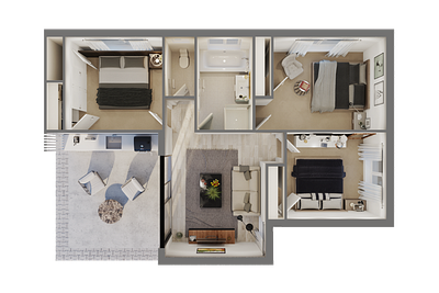 Hamptons Floor Plan Rendering 3d 3d model 3ds max architecture cgi exterior floor plan interior modeling render visualization