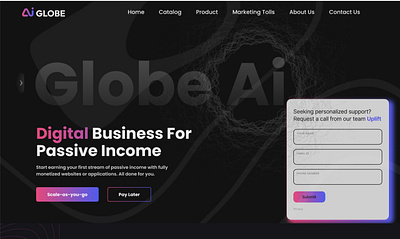 AI Globe: Digital Business 3d animation branding figma graphic design illustration logo mobile design motion graphics ui web design