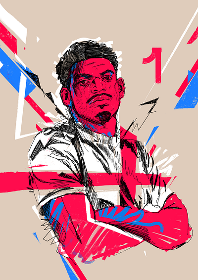 Morgan Gibbs-White - Call Up character england football football portrait illustrated football illustrated portrait illustrated soccer illustration illustrator morgan gibbs white nottingham forest people portrait portrait illustration procreate soccer soccer portrait