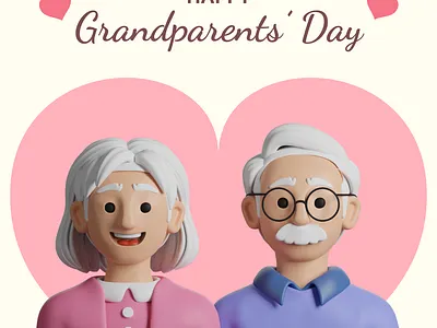 Happy Grandparents Day 3d branding design graphic design icons illustration