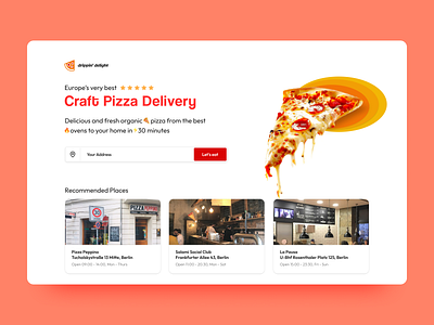 Landing Page for Pizza Delivery Service challenge daily dailydesignchallenge dailyui design illustration landing page logo typography ui ux website