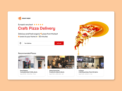 Landing Page for Pizza Delivery Service challenge daily dailyui design landing page ui