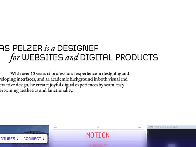 Portfolio presentation animation branding digital design graphic design interaction microinteractions motion graphics portfolio scope typography ui ux web design website work work presentation zoom effect