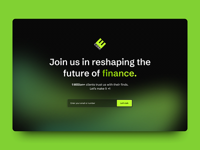 Landing Page for Financial Service E. Corp challenge daily dailydesignchallenge dailyui design illustration logo typography ui ux website