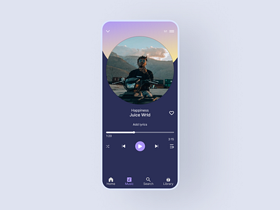 Music player UI app dailyui design graphic design mobileappdesign mobiledesign music ui