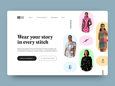 Landing Page for NorBlack NorWhite branding challenge clothing daily dailydesignchallenge dailyui design fashion hero illustration nbnw section ui ux vector website