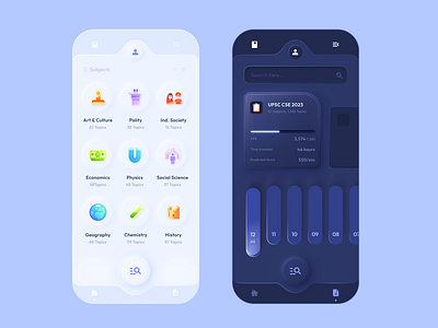 EdTech Mobile App akshay hooda app app design courses edtech education iconography learning light mobile mobile app neumorphism product design skeumorphism theme ui upsc web web app web design