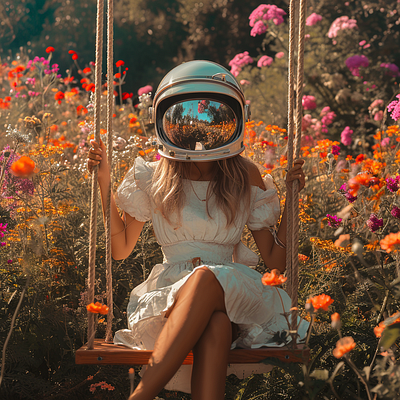 Space girls ai brending creative photo midjourney space girls