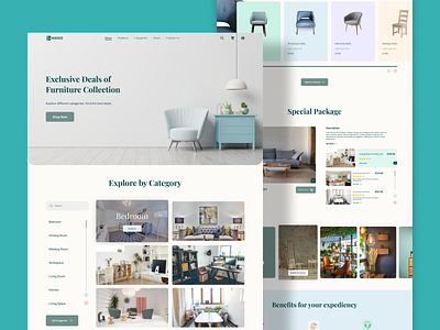 UX Case Study - eCommerce Furniture Website case study design design style guide design system ecommerce landing page free download free figma file freebie furniture landing page high fidelity mockup landing page responsive mockups ui ux ux case study web design wireframe