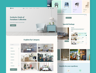 UX Case Study - eCommerce Furniture Website case study design design style guide design system ecommerce landing page free download free figma file freebie furniture landing page high fidelity mockup landing page responsive mockups ui ux ux case study web design wireframe